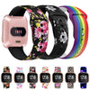 For Fitbit Versa 2 / Lite 22mm Reverse Buckle Printed Silicone Watch Band(Pink Rose)