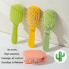 Portable Cactus Folding Air Cushion Comb Anti-Static Fine Tooth Scalp Massage Comb(Yellow)