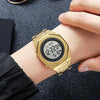 SKMEI 2069 Multifunctional 30M Waterproof Muslim Worships Digital Wrist Watch(Gold+White)