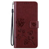 For Xiaomi Redmi Note 13 4G Rose Embossed Flip PU Leather Phone Case(Brown)