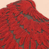 Red A Pair Sequin Feather Wing Shape Clothing Patch Sticker DIY Clothing Accessories, Size:Small 20.5 x 10cm