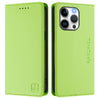 For iPhone 13 Pro Max RC01 Dual-Folded Magnetic Suction RFID Leather Phone Case(Grass Green)