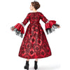 PS1972 Halloween Costume Adult Retro Lace Palace Dress, Size: L(Red)