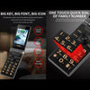 Dual-screen Flip Phone, 2.8 inch  + 2.4 inch, 5900mAh Battery, Support FM, SOS, GSM, Family Number, Big Keys, Dual SIM (Gold)