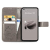 For ASUS Zenfone 10 Four-leaf Clasp Embossed Buckle Leather Phone Case(Grey)
