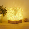 USB Square Sepak Takraw Table Lamp Bedroom Bedside Decorative Light, Spec: Button Switch+Base(Beige)