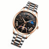 FNGEEN 5606 Men Luminous Casual Quartz Watch(Between Rose Gold Rose Shell Black Surface)