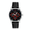 SANDA 5009 Business Fashion Three Eye Six Needle Casual Leather Waterproof Men Quartz Watch(Black Silver)
