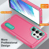 For Samsung Galaxy S25 Ultra 5G Rugged PC Hybrid Silicone Phone Case with Holder(Rose Red+Light Green)