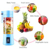 USB Rechargeable Electric Automatic Vegetable Fruit Citrus Orange Juice Maker Cup Mixer Bottle (380ML)(2 Blades Purple)