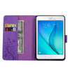 For Galaxy Tab A 8.0 / T350 Pressed Flowers Butterfly Pattern Horizontal Flip PU Leather Case with Magnetic Buckle & Holder & Card Slots & Wallet(Purple)