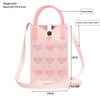 Heart Shaped Knitted Mini Crossbody Phone Bag For 6.9 inch and Below Phones(Pink)
