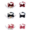 Velvet Bow Collar with Bell, Blue, S (17-30cm) - Cat, Dog, Rabbit