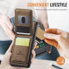 For iPhone 11 JEEHOOD J06 British Style RFID MagSafe Card Bag PU Phone Case(Brown)