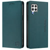 For Samsung Galaxy A22 4G RC01 Dual-Folded Magnetic Suction RFID Leather Phone Case(Dark Green)
