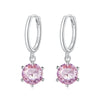 S925 Sterling Silver Water Drop Zircon Women Earrings(Pink)