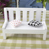 Mini Wooden Bench Dolls House Miniature Garden Dollhouse Furniture Accessory, Size:11*5*7 CM(White)