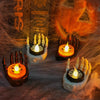 Halloween LED Candle Light Ghost Festival Decoration Palm Rest Night Light Horror Layout Prop(White)