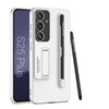 For Samsung Galaxy S25+ 5G GKK Ultra-thin Holder Phone Case with Pen Slots & Stylus Pen(Silver)