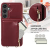 For Samsung Galaxy S24 FE 5G Crossbody Lanyard Zipper Wallet Leather Phone Case(Wine Red)