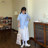 High Waist Drape Skirt Loose And Thin Mid-Length A-Line Skirt, Size: L(White)