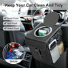 FUNADD Portable Folding Car Back Seat Hook Garbage Can Car Storage Box (Black)