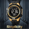 SKMEI 2078 Multifunctional Men 50M Waterproof Sports Fashion Digital Wrist Watch(Black Gold)