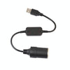 Car Converter Adapter Wired Controller USB to Cigarette Lighter Socket 5V to 12V Boost Power Adapter Cable(Black)