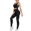 Women Sports Bra and Leggings Two-Piece Set Yoga Wear Fitness Set, Size: S(Black)