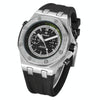 CAGARNY 6861 Checkered Pattern Polygonal Dial Quartz Silicone Strap Watch(Black Dial Black Belt)