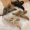 Large Frosted Wave Grab Clip Women Back Of Neck Shark Clip Hair Accessory(Beige)