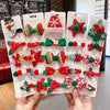 5pcs /Set Christmas Hairpin Set Snowman Bow Duckbill Clip Children Cute Hair Accessories, Style: NO.6 Butterfly