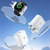 TOTUDESIGN UW128 23W USB-A to Type-C GaN Watch Fast Charging Travel Charger, Plug:US Plug(White)