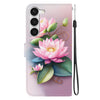 For Samsung Galaxy S23+ 5G Crystal Texture Colored Drawing Leather Phone Case(Lotus)