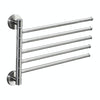 Stainless Steel Towel Bar Rotating Towel Rack Bathroom Kitchen Wall-mounted Towel Polished Rack Holder, Model:Brushed Five Poles