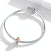S925 Sterling Silver Colorful Flowers Beads DIY Bracelet Necklace Accessories