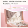 Sp01200 Large Capacity Multi-Layer Jewelry Storage Box With Mirror(Pink)