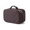 Rhombus Waterproof Cosmetic Bag Toiletries Storage Bag With Mirror(Coffee)