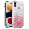 For Samsung Galaxy A11 Gradient Glitter Flower All-inclusive Phone Case(Pink)
