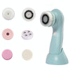 6 in 1 USB Charging Electronic Cleaning Face Beauty Instrument Pores Nose Blackhead Facial Cleansing Brush(Blue)