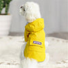Small Dog Raincoat with Hood, Pockets & Reflective Strip (Yellow, S)