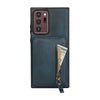 For Samsung Galaxy Note20 Ultra Zipper Wallet Split MagSafe Leather Back Phone Case(Blue)