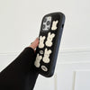 For iPhone 14 Rabbit Plush Silicone Phone Case(Black)