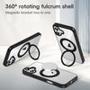 For iPhone 14 Pro High Transparency 360 Degree Rotating Holder MagSafe Phone Case(Titanium Gray)
