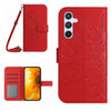 For Samsung Galaxy A56 5G Skin Feel Sun Flower Embossed Flip Leather Phone Case with Lanyard(Red)