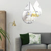 2pcs /Set Acrylic Water Drops Mirror Stereo Wall Stickers Living Room Bedroom Decorative Stickers Soft Mirror(Black)