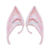 1pair Latex Elf Ears With Glitter Halloween Party Pixie Ears Cosplay Props 10cm Pink