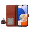 For Samsung Galaxy A36 Genuine Leather Litchi Texture RFID Leather Phone Case(Coffee)