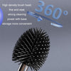 Bathroom Stainless Steel Base Leak-Proof Toilet Brush Set, Color: Soft Rubber Primary Color Long Rod