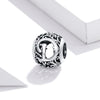 S925 Sterling Silver Mori Series Hollow Letters Beads DIY Bracelet Necklace Accessories(D)
